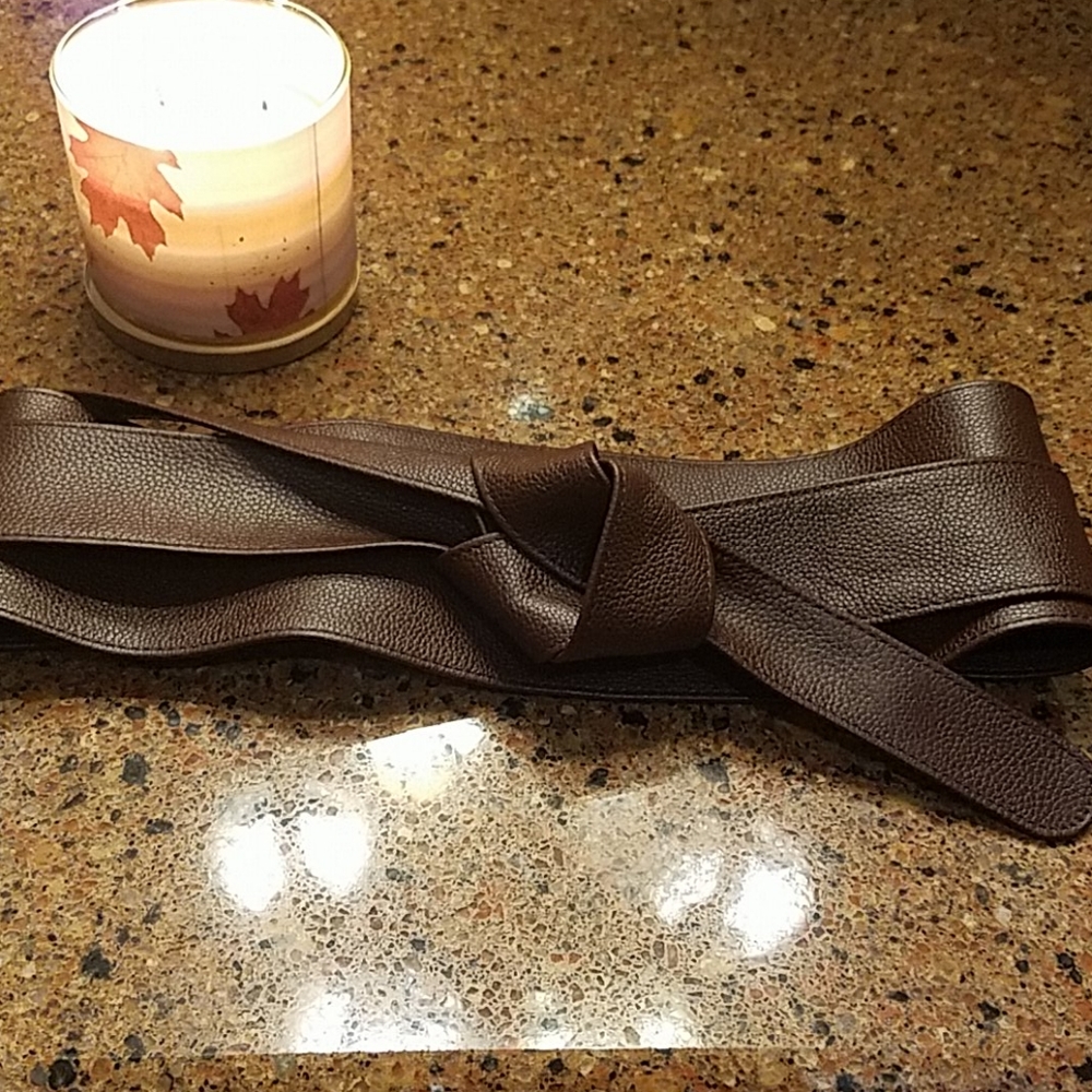 Brown leather obe belt